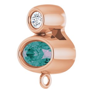 14K Rose Gold Lab-Grown Alexandrite & .03 CT Natural Diamond Slide Bail