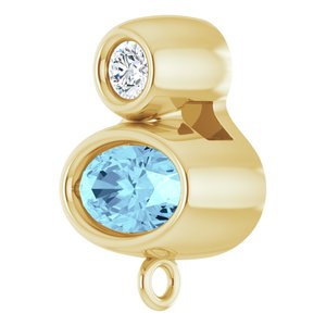 14K Yellow Gold Natural Aquamarine & .03 CT Natural Diamond Slide Bail
