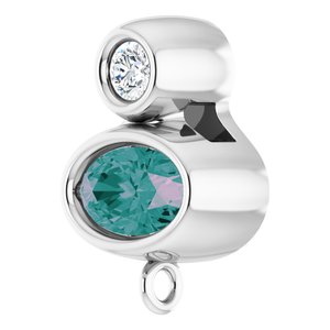 14K White Gold Lab-Grown Alexandrite & .03 CT Natural Diamond Slide Bail