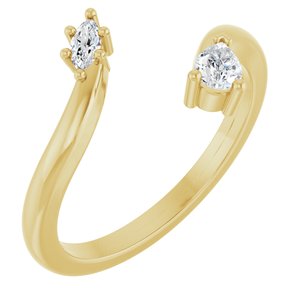 14K Yellow Gold 1/5 CTW Natural Diamond Negative Space Ring