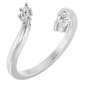14K White Gold 1/5 CTW Natural Diamond Negative Space Ring