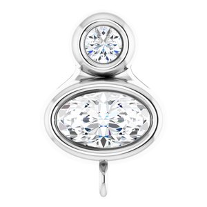 14K White Gold Natural White Sapphire & .03 CT Natural Diamond Slide Bail