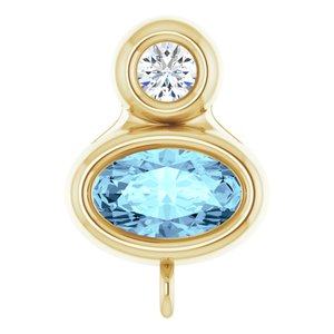 14K Yellow Gold Natural Aquamarine & .03 CT Natural Diamond Slide Bail