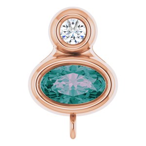 14K Rose Gold Lab-Grown Alexandrite & .03 CT Natural Diamond Slide Bail
