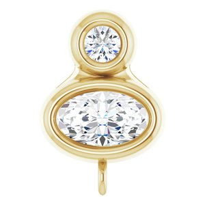 14K Yellow Gold Natural White Sapphire & .03 CT Natural Diamond Slide Bail
