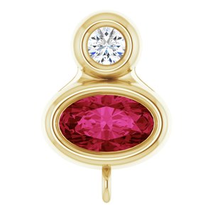 14K Yellow Gold Natural Ruby & .03 CT Natural Diamond Slide Bail