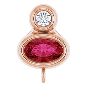 14K Rose Gold Natural Ruby & .03 CT Natural Diamond Slide Bail