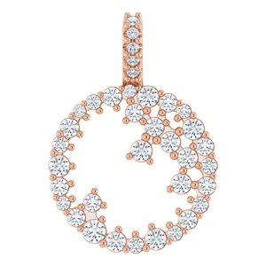 14K Rose Gold 5/8 CTW Natural Diamond Scattered Circle Pendant