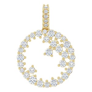 14K Yellow Gold 5/8 CTW Natural Diamond Scattered Circle Pendant