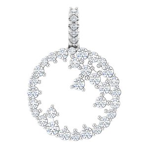 Platinum 5/8 CTW Natural Diamond Scattered Circle Pendant