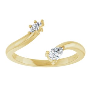 14K Yellow Gold 1/5 CTW Natural Diamond Negative Space Ring
