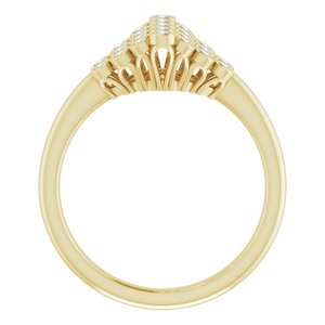 14K Yellow Gold 1/3 CTW Natural Diamond Bezel-Set Cluster Ring