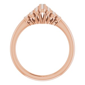 14K Rose Gold 1/3 CTW Natural Diamond Bezel-Set Cluster Ring