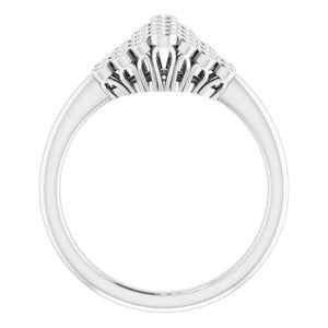 Platinum 1/3 CTW Natural Diamond Bezel-Set Cluster Ring