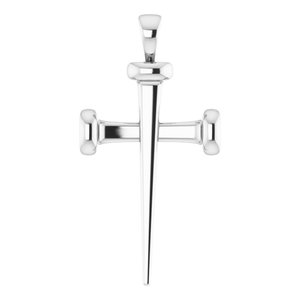 Platinum 28x14.71 mm Nail Cross Pendant