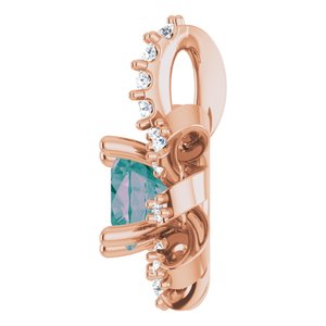 14K Rose Gold Lab-Grown Alexandrite & .07 CTW Natural Diamond Halo-Style Pendant