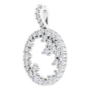 Platinum 5/8 CTW Natural Diamond Scattered Circle Pendant
