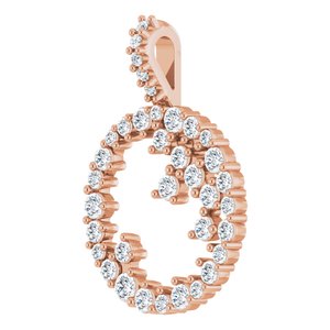 14K Rose Gold 5/8 CTW Natural Diamond Scattered Circle Pendant
