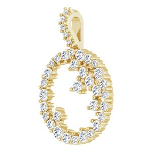 14K Yellow Gold 5/8 CTW Natural Diamond Scattered Circle Pendant