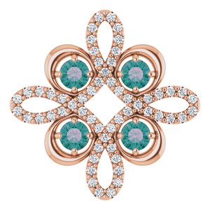 14K Rose Gold Natural Alexandrite & 1/6 CTW Natural Diamond Pendant