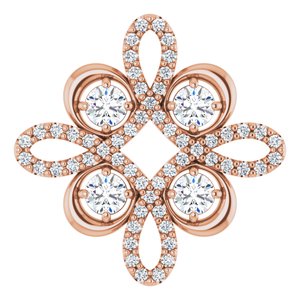 14K Rose Gold 3/8 CTW Natural Diamond Clover Pendant