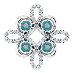 Platinum Natural Alexandrite & 1/6 CTW Natural Diamond Pendant