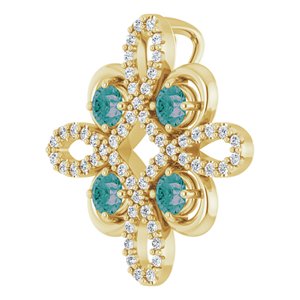 14K Yellow Gold Natural Alexandrite & 1/6 CTW Natural Diamond Pendant