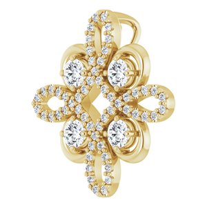 14K Yellow Gold 3/8 CTW Natural Diamond Clover Pendant