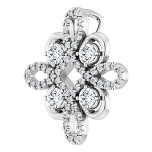 Platinum 3/8 CTW Natural Diamond Clover Pendant