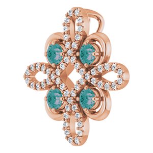 14K Rose Gold Natural Alexandrite & 1/6 CTW Natural Diamond Pendant