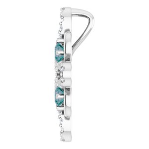 14K White Gold Natural Alexandrite & 1/6 CTW Natural Diamond Pendant