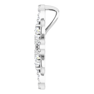 14K White Gold 3/8 CTW Natural Diamond Clover Pendant