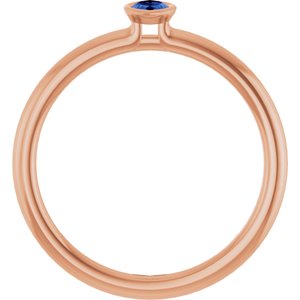 14K Rose Gold Natural Tanzanite Stackable Ring