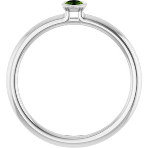 Sterling Silver Imitation August Stackable Ring
