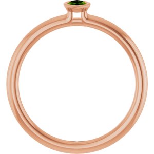 14K Rose Gold Imitation Peridot Stackable Ring
