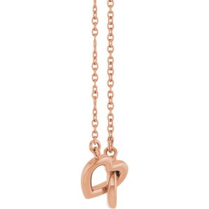 Interlocking Heart Necklace or Center