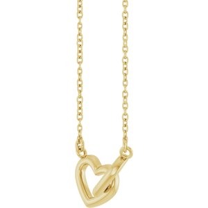 Interlocking Heart Necklace or Center