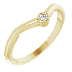 14K Yellow Gold .03 CT Natural Diamond Stackable
