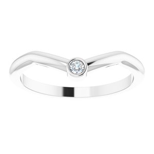 Sterling Silver .03 CT Natural Diamond Stackable