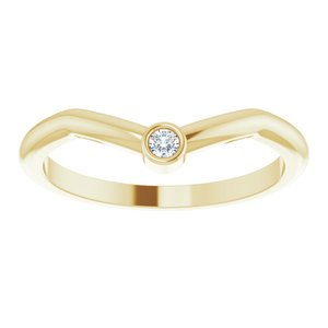 14K Yellow Gold .03 CT Natural Diamond Stackable
