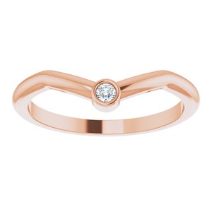 14K Rose Gold .03 CT Natural Diamond Stackable Ring