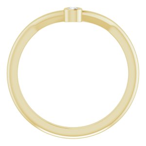 14K Yellow Gold .03 CT Natural Diamond Stackable
