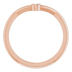 14K Rose Gold .03 CT Natural Diamond Stackable Ring