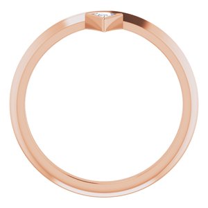 14K Rose Gold .06 CT Natural Diamond Stackable Ring