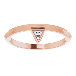 14K Rose Gold .06 CT Natural Diamond Stackable Ring