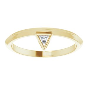 14K Yellow Gold .06 CT Natural Diamond Stackable Ring