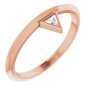 14K Rose Gold .06 CT Natural Diamond Stackable Ring
