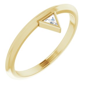 14K Yellow Gold .06 CT Natural Diamond Stackable Ring