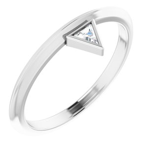 14K White Gold .06 CT Natural Diamond Stackable Ring