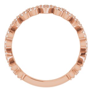14K Rose Gold 1/3 CTW Natural Diamond Stackable Heart Ring